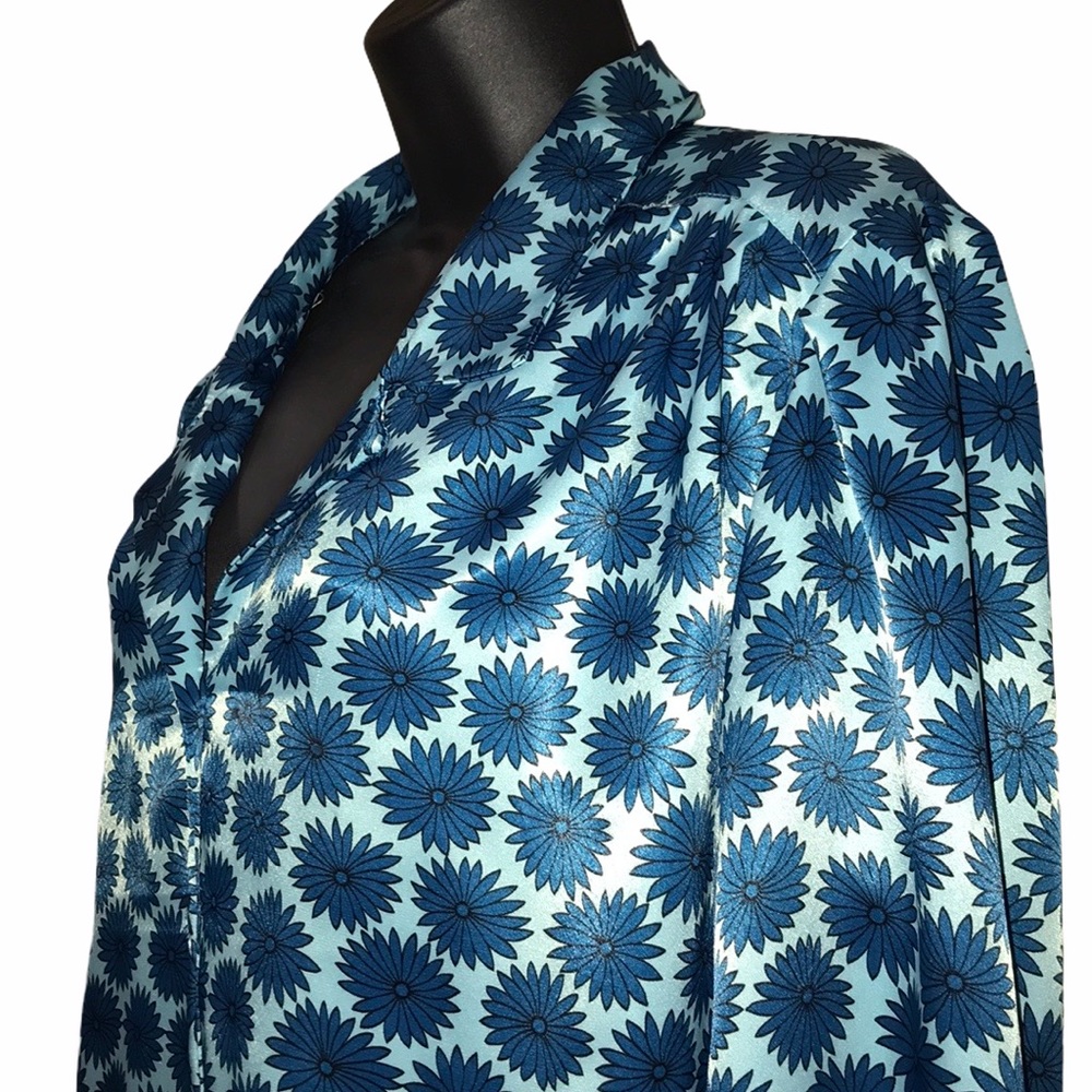 Vintage LOUBELLA Retro Daisy Print Button Blouse~sz 14~MCM